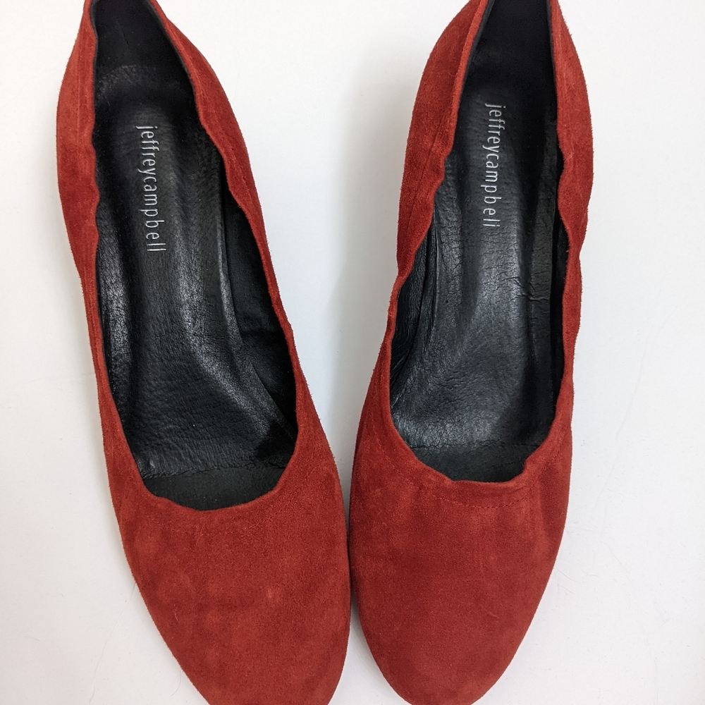Jeffrey Campbell Red Genuine Suede block Heels